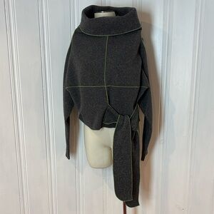 Montreal Designer Oversized Fleece Turtleneck Top – Boho Techno Chic | One Size